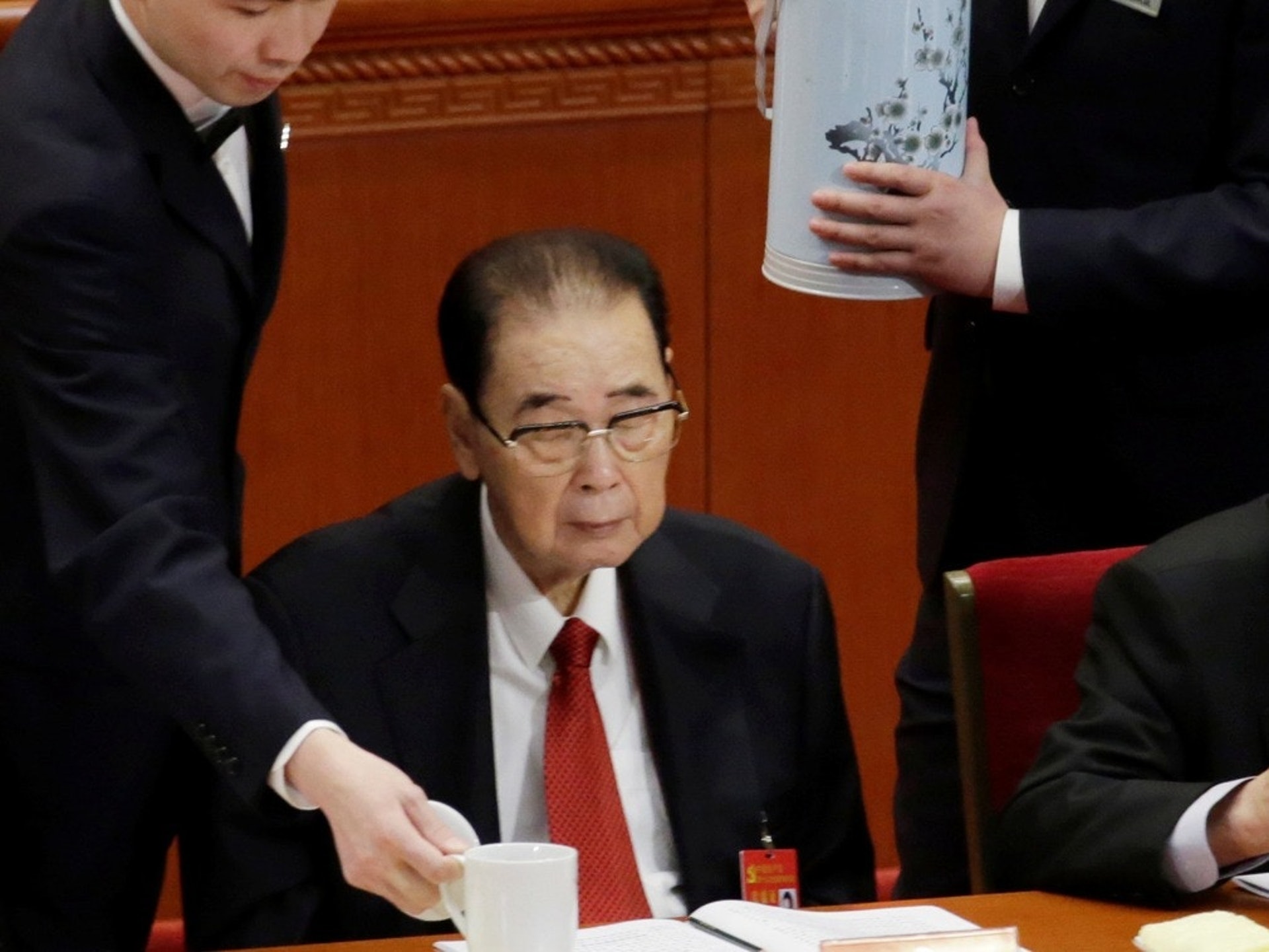 2017年10月,李鹏出席十九大开幕式。(Reuters) 2017年10月,李鹏出席十九大开幕式。(Reuters)